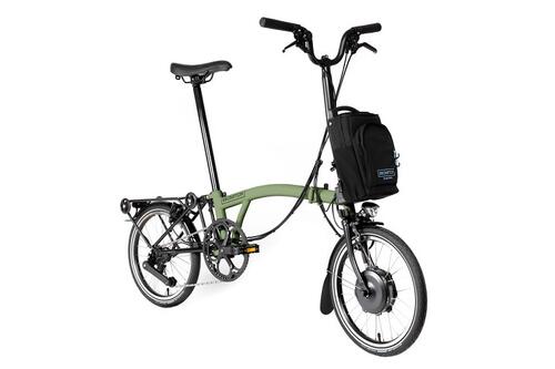 Skladací elektrický bicykel Brompton C Line (Matcha Green; Riadidlá: H)